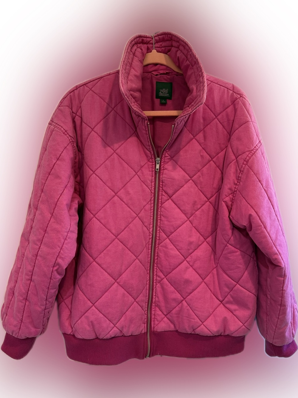 wild fable Quilted Pink Bomber Jacket Free People Dupe Small